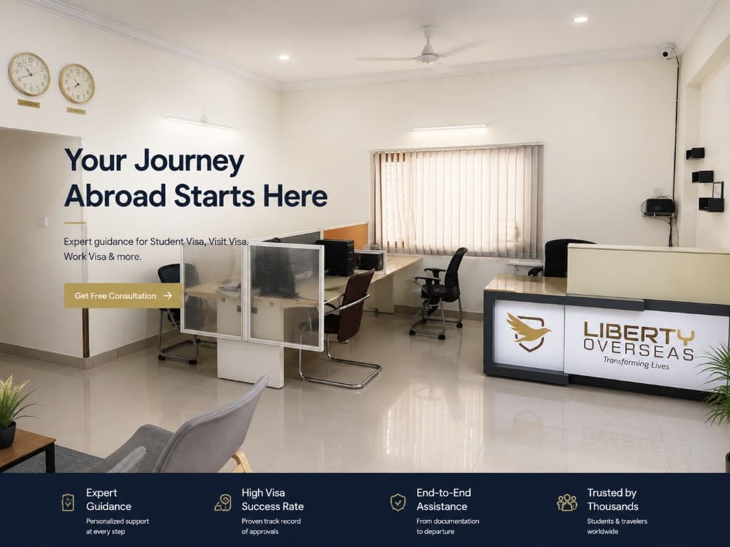 Liberty Overseas reception and consultation desks